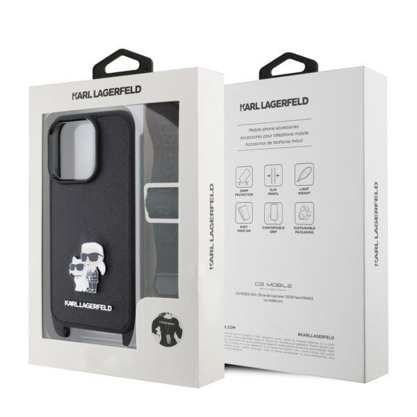 Калъф Karl Lagerfeld за iPhone 16 Pro Max - KLHCP16XSAKCPBK Saffiano Crossbody Strap - Image 6