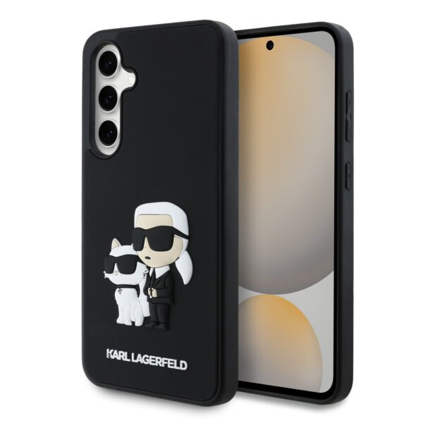 Kalaf Karl Lagerfeld Klhcs24fe3drkcnk Samsung S24 Fe 3d Rubber Karl And Choupette Black 1