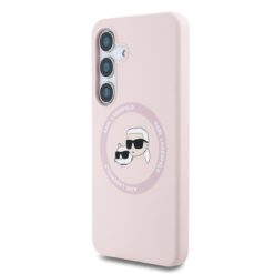 Karl Lagerfeld Калъф за Samsung S25 Plus – KLHMS25MSKCHTCP – Liquid Silicone K&CH Heads MagSafe Pink