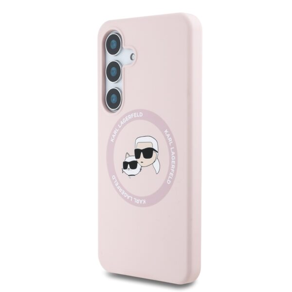 Karl Lagerfeld Калъф за Samsung S25 Plus – KLHMS25MSKCHTCP – Liquid Silicone K&CH Heads MagSafe Pink
