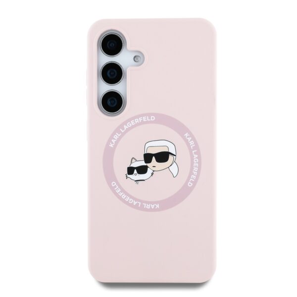Karl Lagerfeld Калъф за Samsung S25 Plus – KLHMS25MSKCHTCP – Liquid Silicone K&CH Heads MagSafe Pink