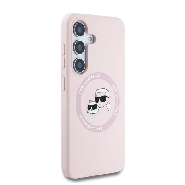 Karl Lagerfeld Калъф за Samsung S25 Plus – KLHMS25MSKCHTCP – Liquid Silicone K&CH Heads MagSafe Pink