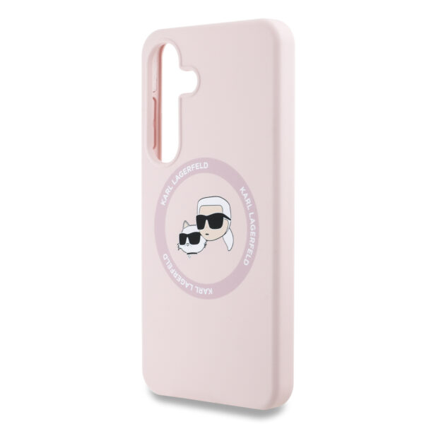 Karl Lagerfeld Калъф за Samsung S25 Plus – KLHMS25MSKCHTCP – Liquid Silicone K&CH Heads MagSafe Pink