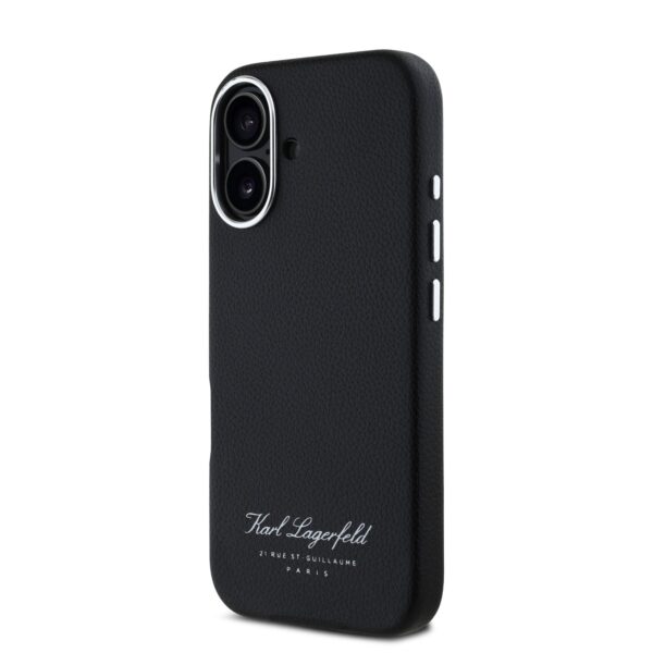 Karl Lagerfeld Калъф за iPhone 16, Hotel RSG, черен – KLHCP16SPGWCMKHK