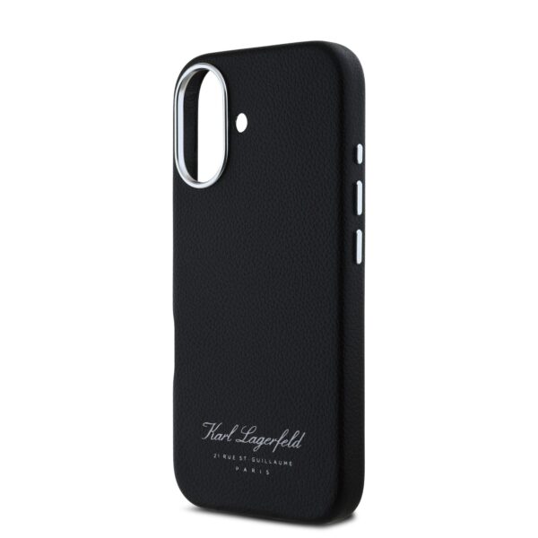 Karl Lagerfeld Калъф за iPhone 16, Hotel RSG, черен – KLHCP16SPGWCMKHK