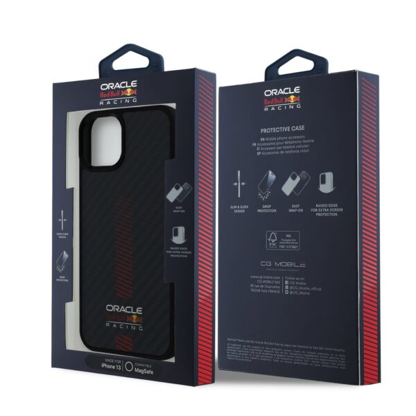 Red Bull Калъф за iPhone 13, Carbon Powerbar MagSafe, черен – RBHMP13M24CFGSMK