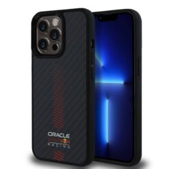 Red Bull Калъф Apple iPhone 13 Pro, Carbon Powerbar MagSafe, черен – RBHMP13L24CFGSMK
