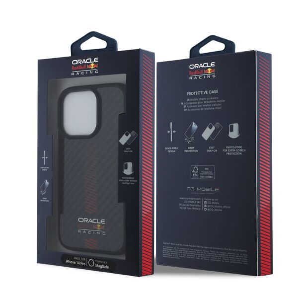 Red Bull Калъф за iPhone 14 Pro, Carbon Powerbar MagSafe