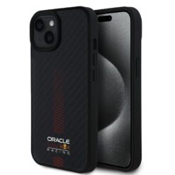 Red Bull Калъф за iPhone 15, Carbon Powerbar MagSafe
