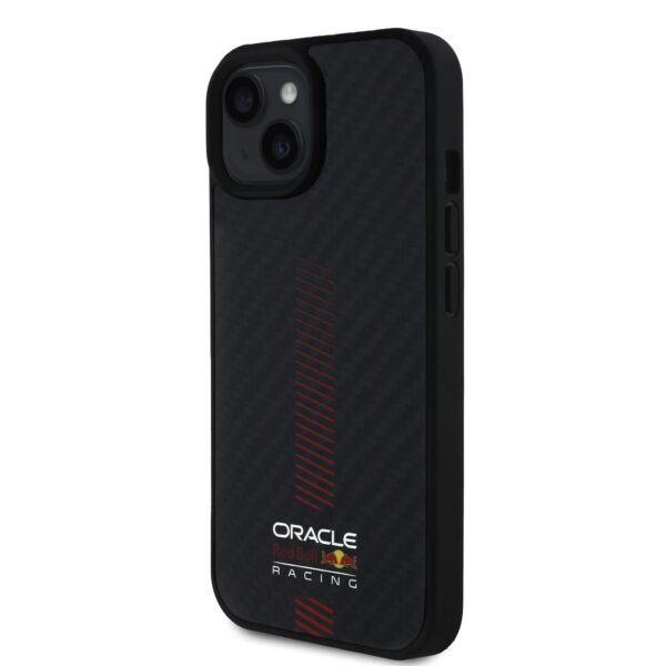 Red Bull Калъф за iPhone 15, Carbon Powerbar MagSafe