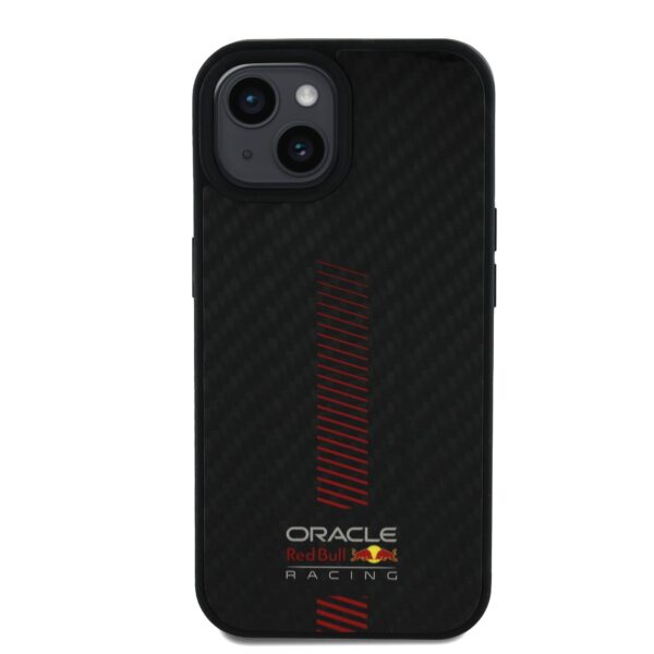 Red Bull Калъф за iPhone 15, Carbon Powerbar MagSafe