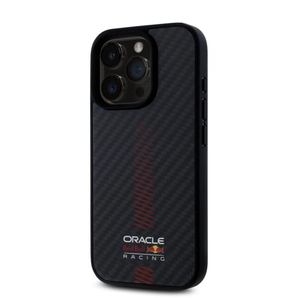 Red Bull Калъф за iPhone 15 Pro, Carbon Powerbar MagSafe, черен – RBHMP15L24CFGSMK