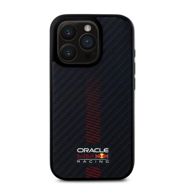 Red Bull Калъф за iPhone 15 Pro, Carbon Powerbar MagSafe, черен – RBHMP15L24CFGSMK