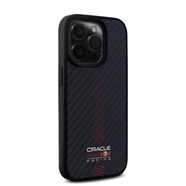 Red Bull Калъф за iPhone 15 Pro, Carbon Powerbar MagSafe, черен – RBHMP15L24CFGSMK