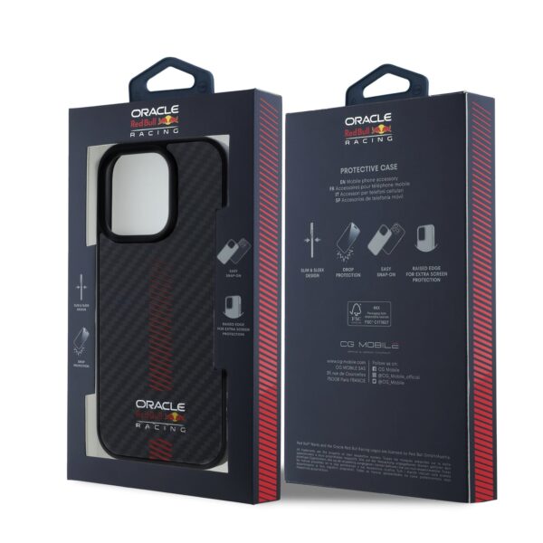 Red Bull Калъф за iPhone 15 Pro, Carbon Powerbar MagSafe, черен – RBHMP15L24CFGSMK