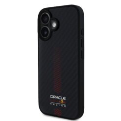 Red Bull Калъф за iPhone 16, Carbon Powerbar MagSafe