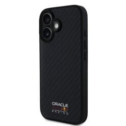 Red Bull Калъф за iPhone 16, Carbon Shiny Logo MagSafe, черен – RBHMP16S24CFILSK