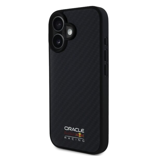 Red Bull Калъф за iPhone 16, Carbon Shiny Logo MagSafe, черен – RBHMP16S24CFILSK