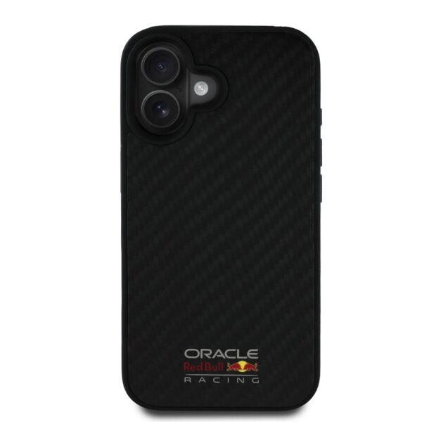 Red Bull Калъф за iPhone 16, Carbon Shiny Logo MagSafe, черен – RBHMP16S24CFILSK