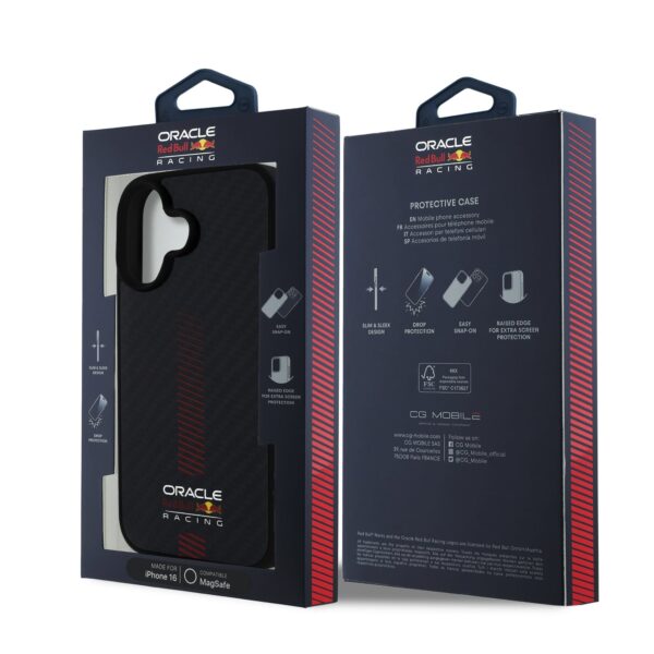 Red Bull Калъф за iPhone 16 Plus, Carbon Powerbar MagSafe