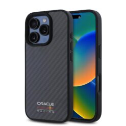 Red Bull Калъф за iPhone 16 Pro Max, черен –  Carbon Shiny Logo MagSafe