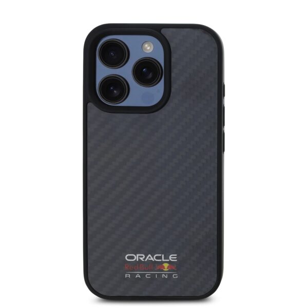 Red Bull Калъф за iPhone 16 Pro Max, черен –  Carbon Shiny Logo MagSafe