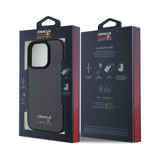 Red Bull Калъф за iPhone 16 Pro Max, черен –  Carbon Shiny Logo MagSafe
