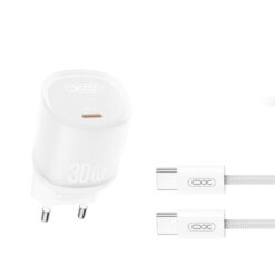 Зарядно устройство - 220V 30W, USB-C + кабел Type-C - XO