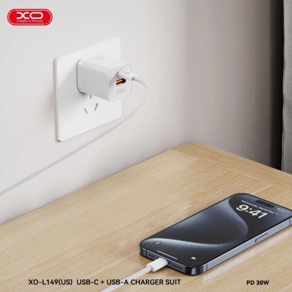 Зарядно устройство 30W USB-C + USB-A - XO - Image 4