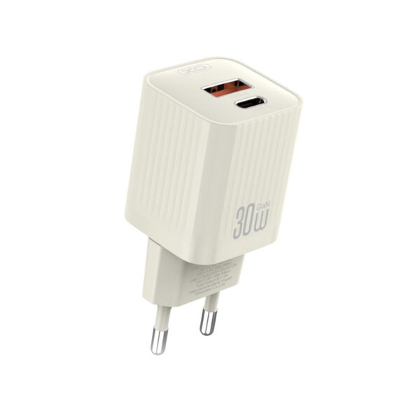 Зарядно устройство 30W + кабел C-C - 220V, USB-C + USB-A - XO - Image 2