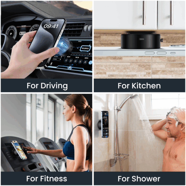 Холдер с вакуум, Suction cup Magnetic 360 Rotating /черен/ - Image 10