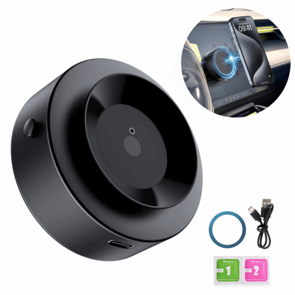 Холдер с вакуум, Suction cup Magnetic 360 Rotating /черен/ - Image 5