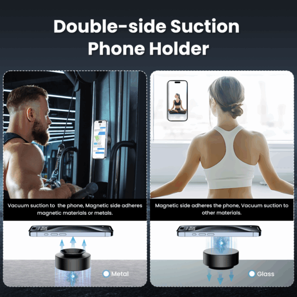 Холдер с вакуум, Suction cup Magnetic 360 Rotating /черен/ - Image 9