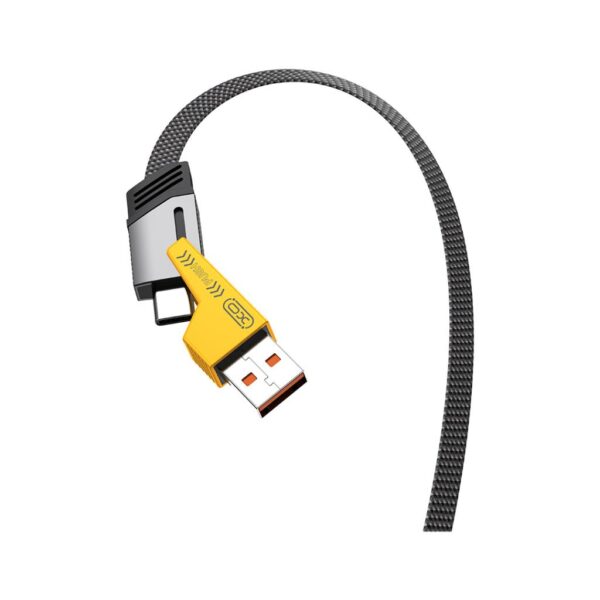 USB Кабел 4 в 1, USB-A+Type-C към Type-C+Lightning, 1м, 60W, NB283 - Image 2