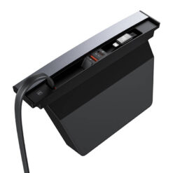 BASEUS T-Space Хъб за вграждане, за автомобили TESLA, 2xUSB-A, 2xUSB-C + 2 кабелa C и L, 45W, B00051300111-01 /черен/