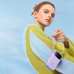 Външна батерия BASEUS Qpow 2 Power Bank 10000 mAh, 30W + вградени кабели 2C, /лилав/ -P10055008513-00