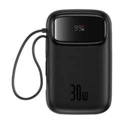 Външна батерия BASEUS Qpow 2 Power Bank 20000 mAh, 30W + вградени кабели 2C, /черен/ – P10055009113-00
