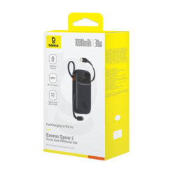 Външна батерия BASEUS Qpow 2 Power Bank 20000 mAh, 30W + вградени кабели 2C, /черен/ – P10055009113-00