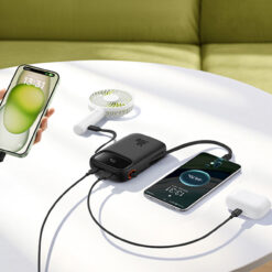 Външна батерия BASEUS Qpow 2 Power Bank 20000 mAh, 30W + вградени кабели 2C, /черен/ – P10055009113-00