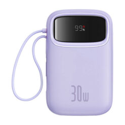 Външна батерия BASEUS Qpow 2 Power Bank 20000 mAh, 30W + вградени кабели 2C  /лилав/ -P10055009513-00