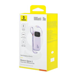 Външна батерия BASEUS Qpow 2 Power Bank 20000 mAh, 30W + вградени кабели 2C  /лилав/ -P10055009513-00