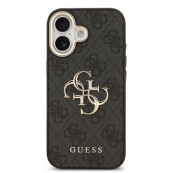 COPY GUESS Калъф за iPhone 17, PU Leather 4G Gold Frame, кафяв – GUHCP17S4GMGCGR