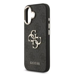 COPY GUESS Калъф за iPhone 17, PU Leather 4G Gold Frame, кафяв – GUHCP17S4GMGCGR