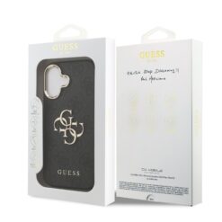 COPY GUESS Калъф за iPhone 17, PU Leather 4G Gold Frame, кафяв – GUHCP17S4GMGCGR