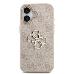 GUESS Калъф за iPhone 17, PU Leather 4G Gold Frame, розов – GUHCP17S4GMGCPI