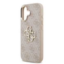 GUESS Калъф за iPhone 17, PU Leather 4G Gold Frame, розов – GUHCP17S4GMGCPI