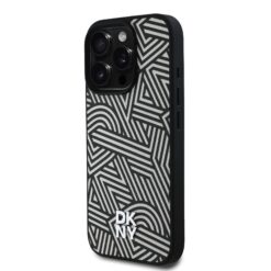 DKNY Калъф за iPhone 16 Pro Max, Leather Crosswalk Pattern Magsafe, слонова кост – DKHMP16LPGCWPKE