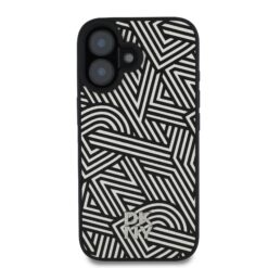DKNY Калъф Apple iPhone 16, PU Leather Crosswalk Pattern Magsafe, слонова кост –