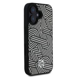 DKNY Калъф Apple iPhone 16, PU Leather Crosswalk Pattern Magsafe, слонова кост –