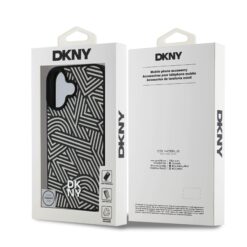 DKNY Калъф Apple iPhone 16, PU Leather Crosswalk Pattern Magsafe, слонова кост –